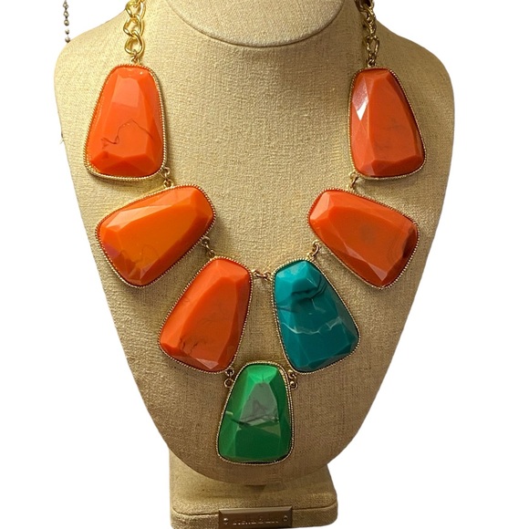 Celeste Michelle Statement Necklace Women’s Multi-Colored Geometric Design Y2K